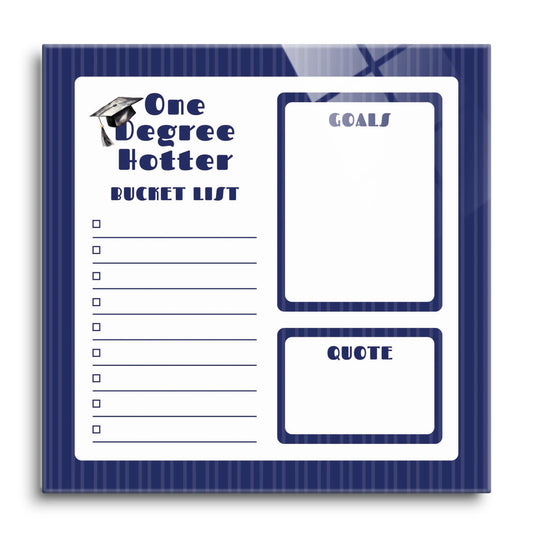 Graduation Tracker Navy Stripe Degree Hotter | 12x12