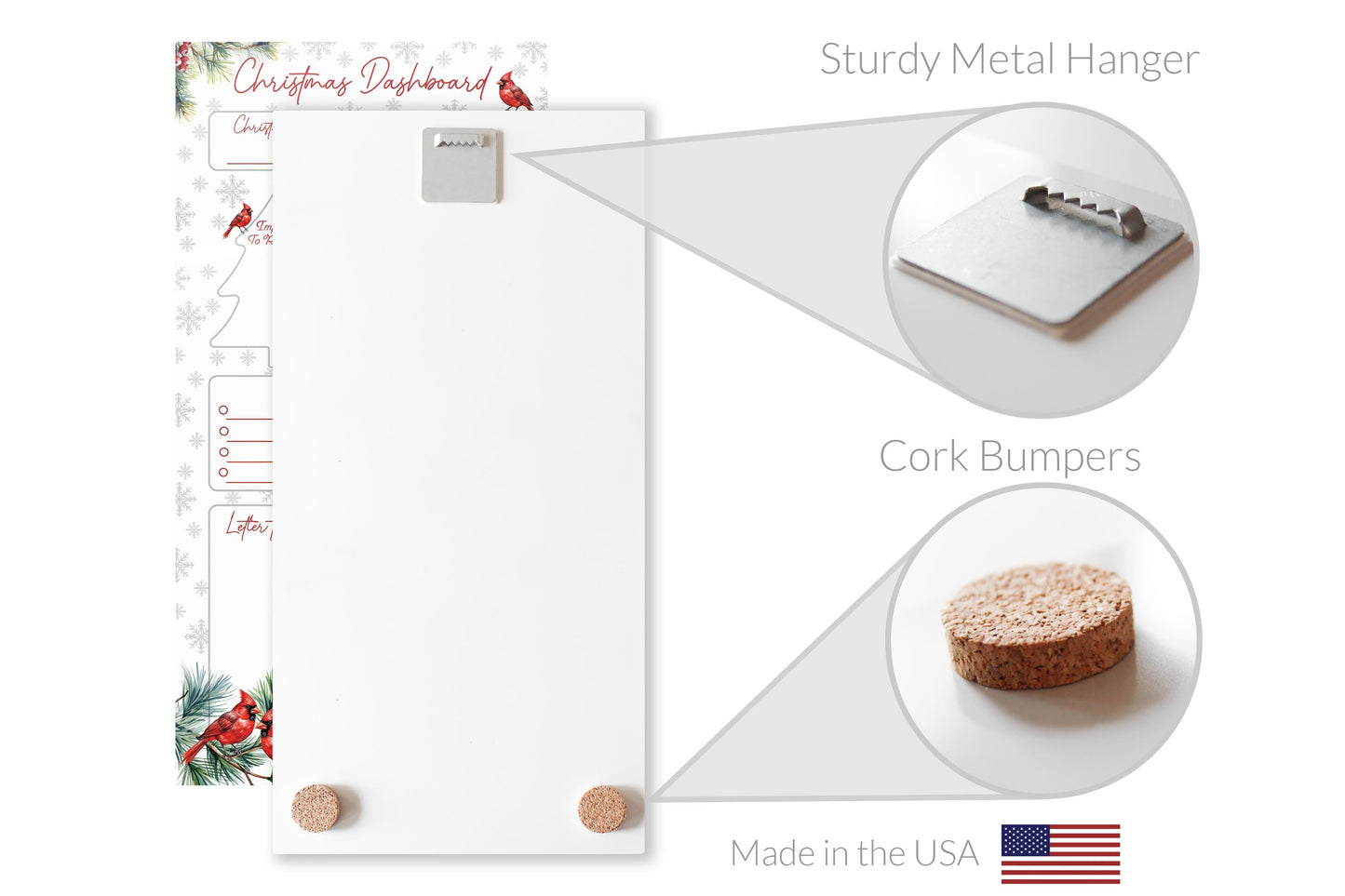 Classic Cardinals Christmas Dashboard | 8x16