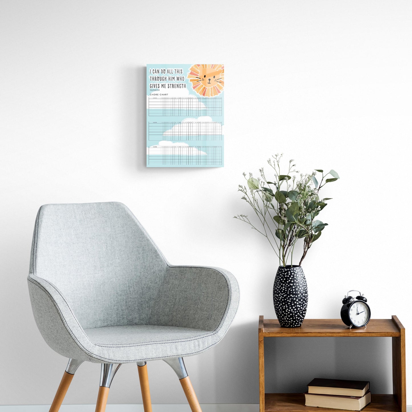Children's Lion Sun Habit Tracker | 12x16