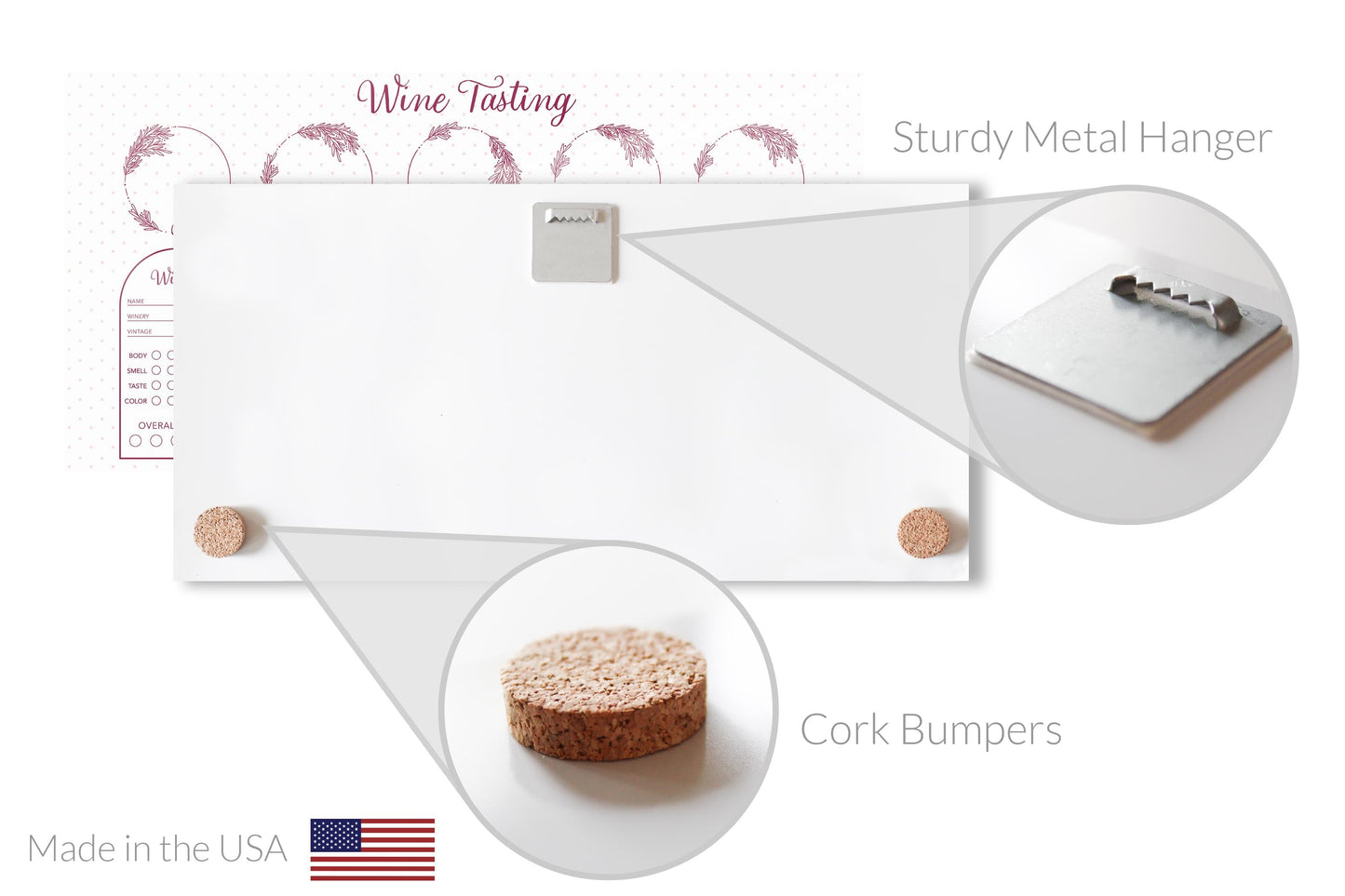 Wine Tasting Tracker White | 16x8