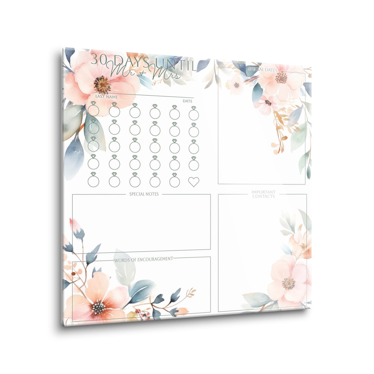 Floral Wedding Tracker | 8x8