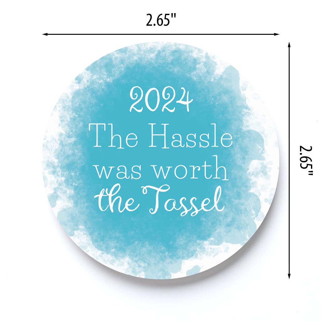 Graduation 2024 Worth The Tassel Blue Paint | 2.65x2.65
