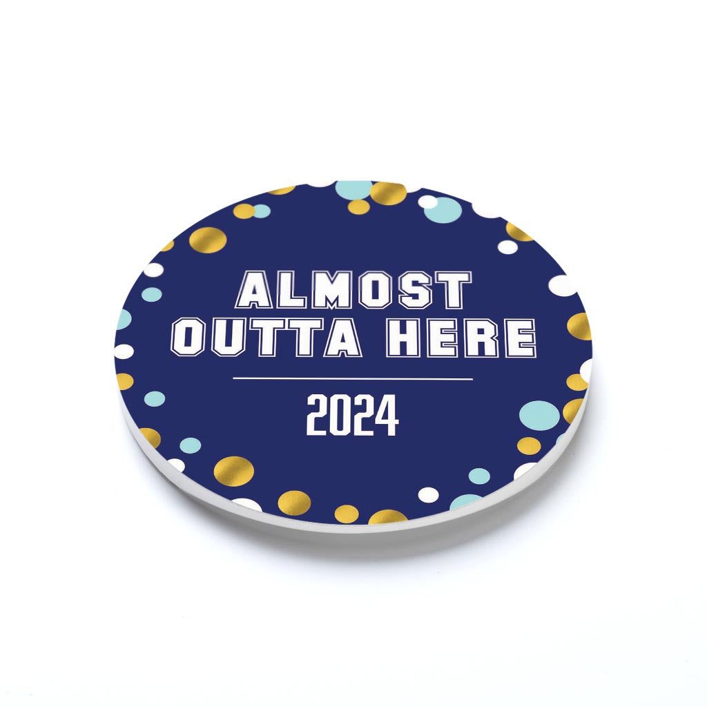 Graduation 2024 Outta Here Blue Confetti | 2.65x2.65