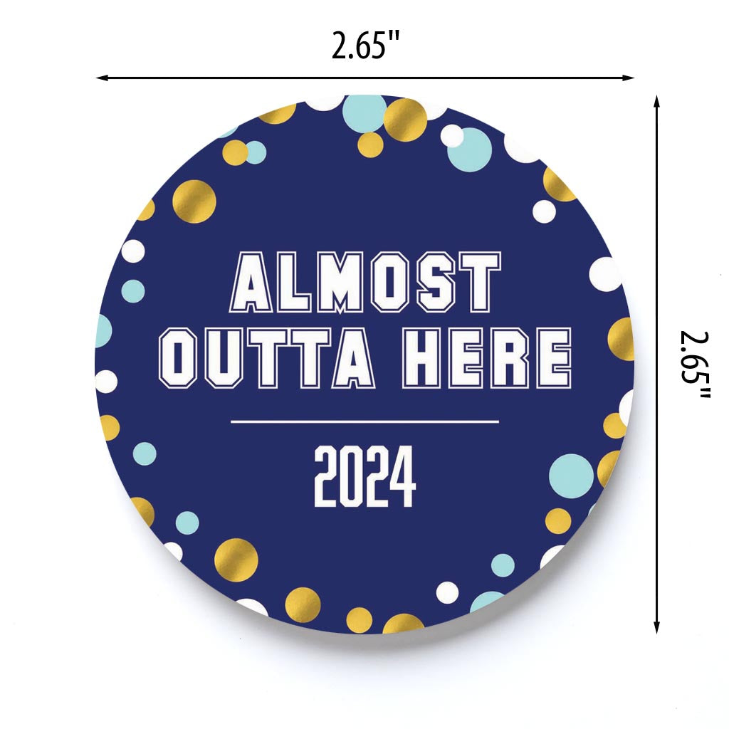 Graduation 2024 Outta Here Blue Confetti | 2.65x2.65
