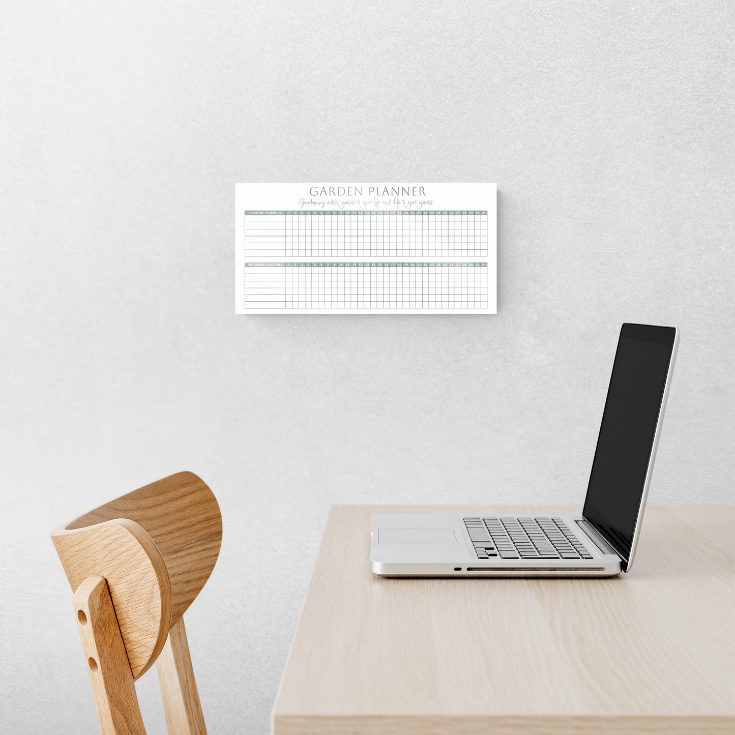 Garden Planner White and Green | 16x8