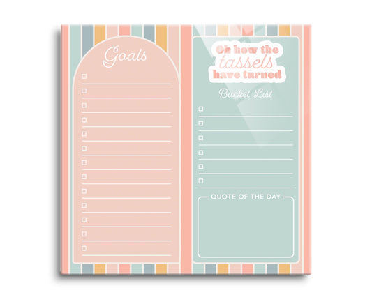 Graduation Tracker Pastel Stripe Tassels | 8x8