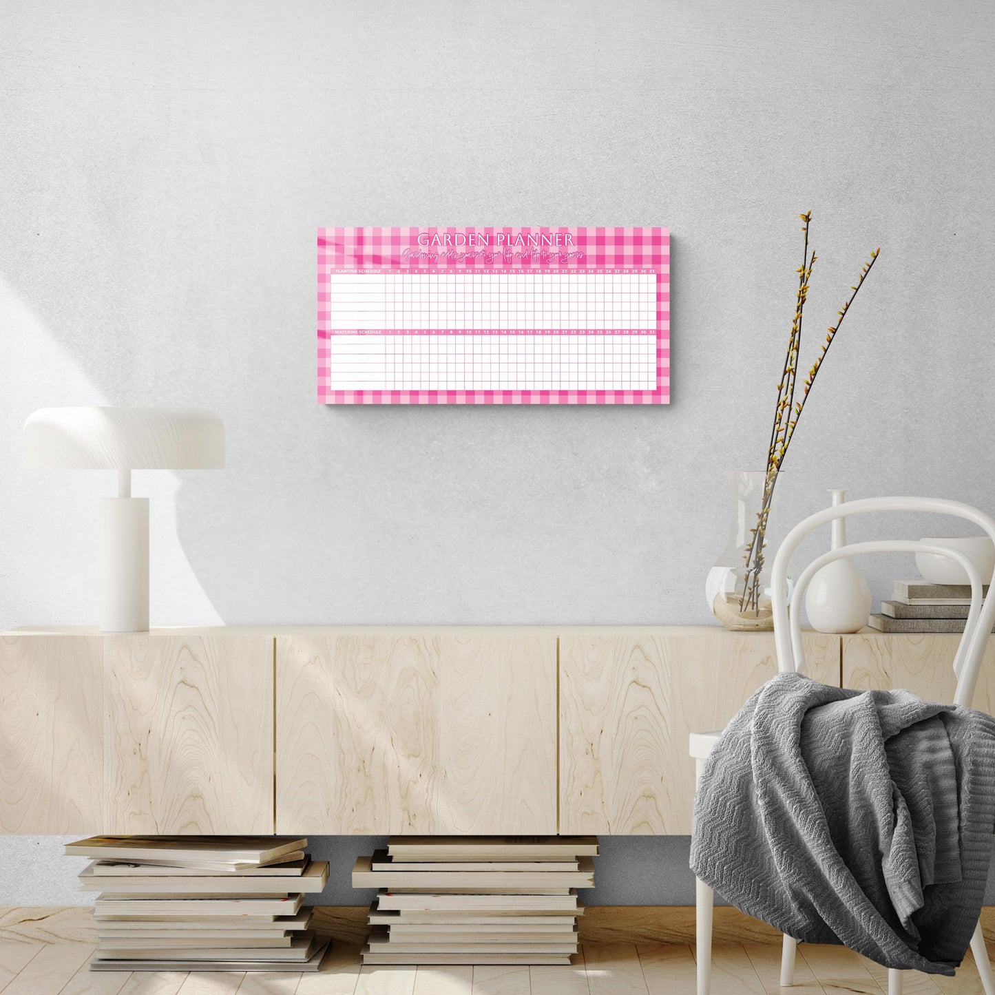 Garden Planner Pink Checker | 24x12