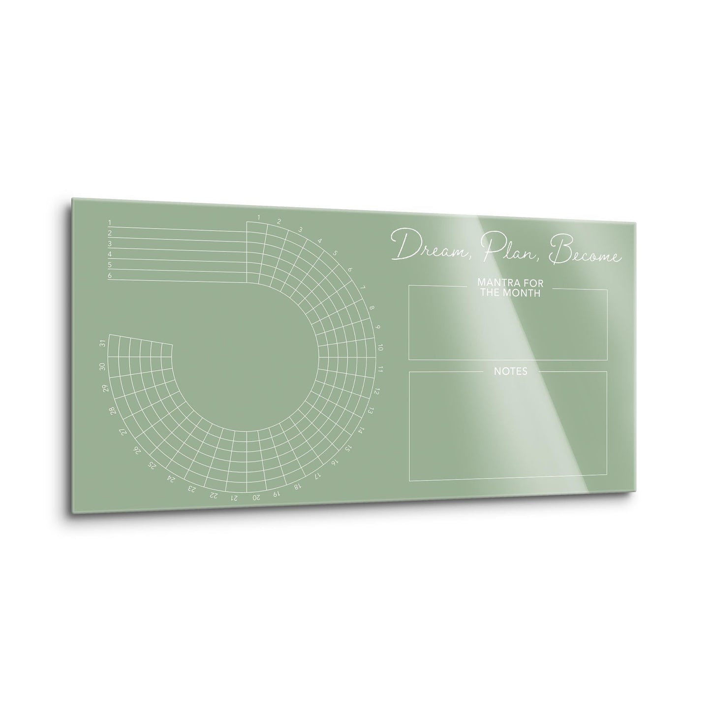 Minimalistic Sage Green Self Care Habit Tracker | 16x8