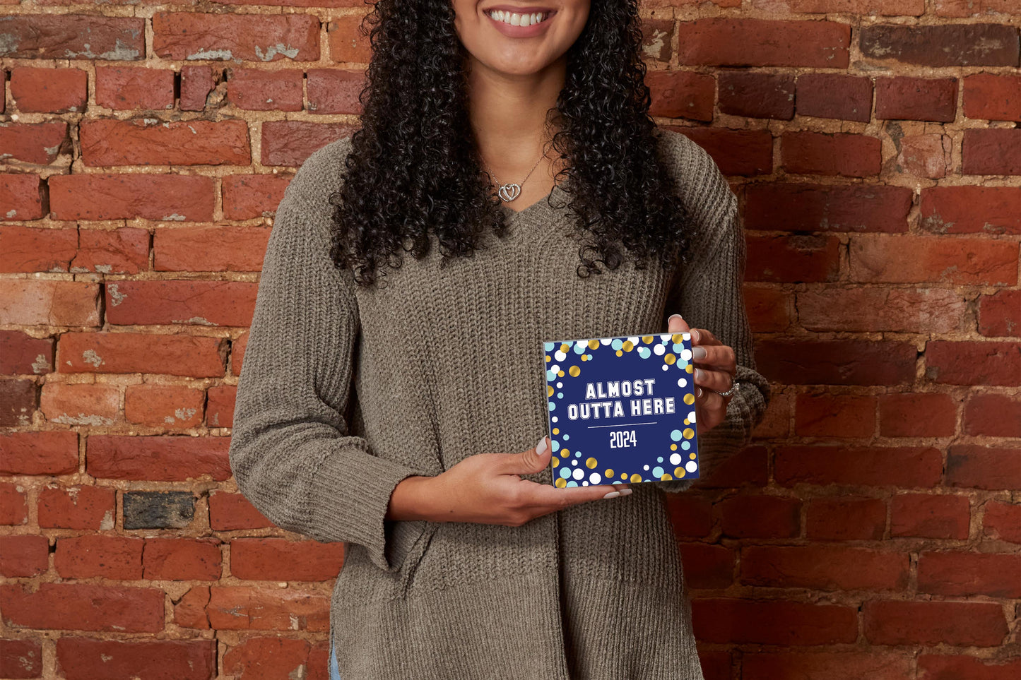 Graduation 2024 Outta Here Blue Confetti | 5x5
