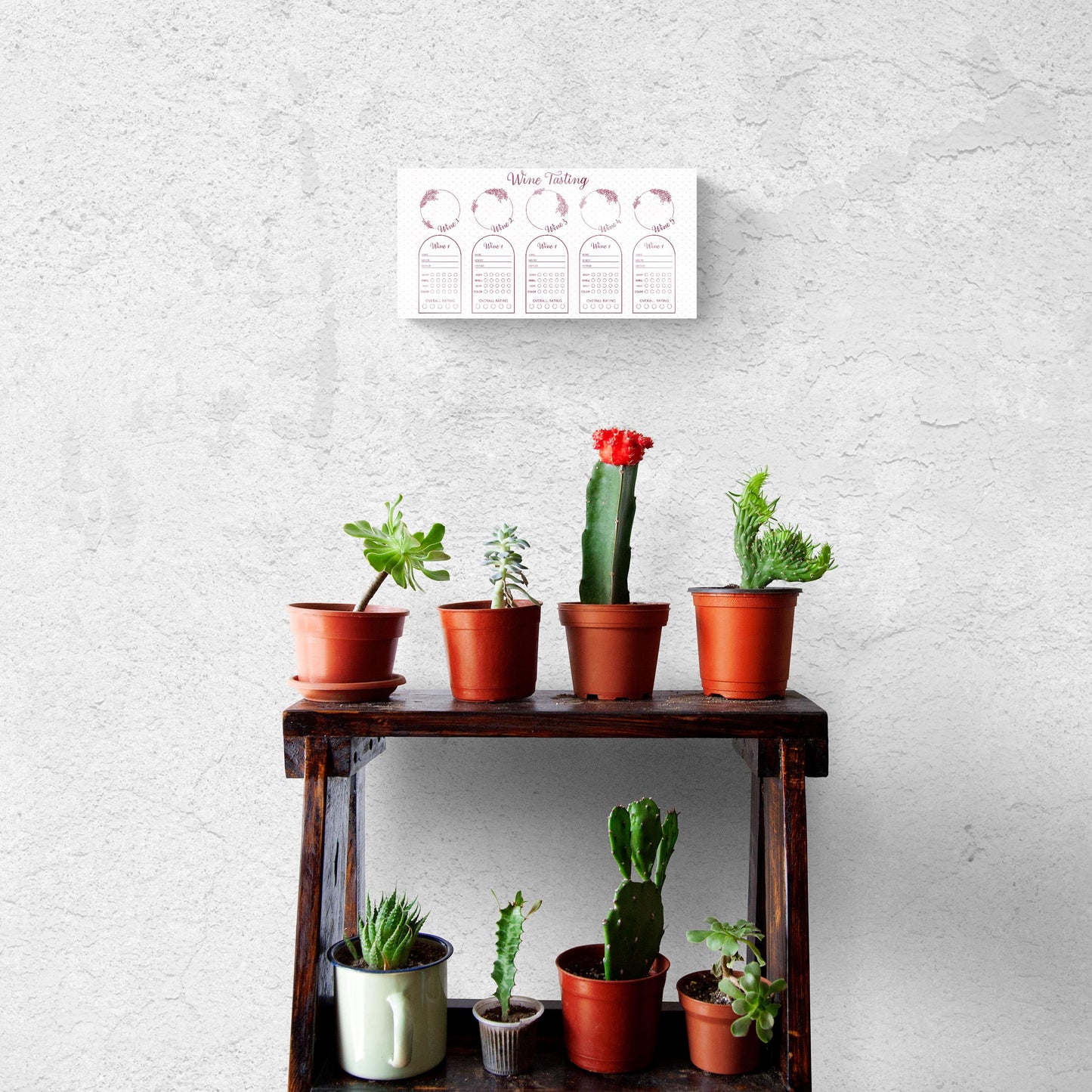 Wine Tasting Tracker White | 16x8