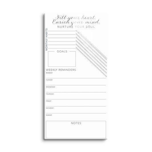 Minimalistic White Nurture Your Soul Habit Tracker | 8x16