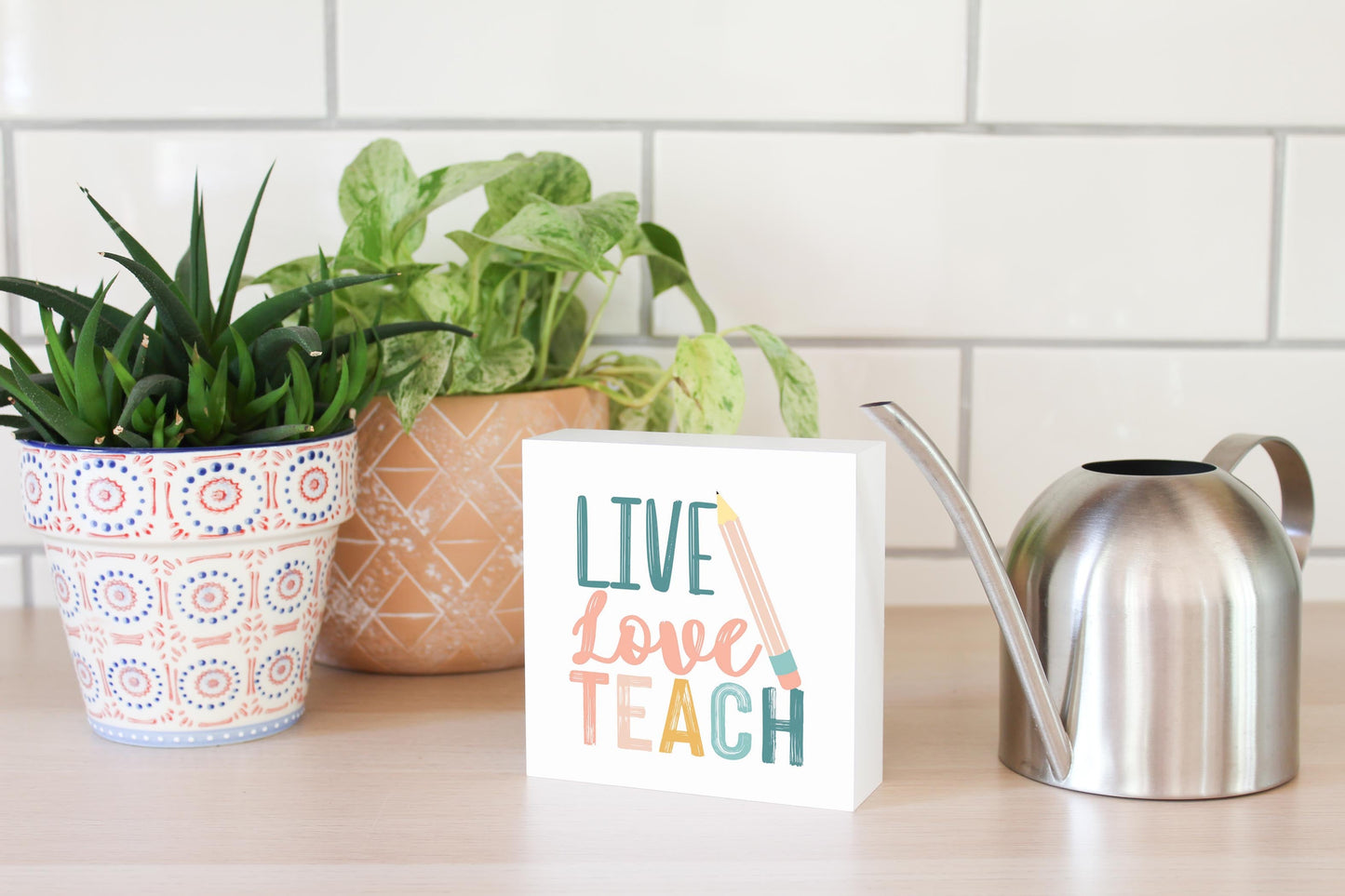 Pastel Live Love Teach | 5x5