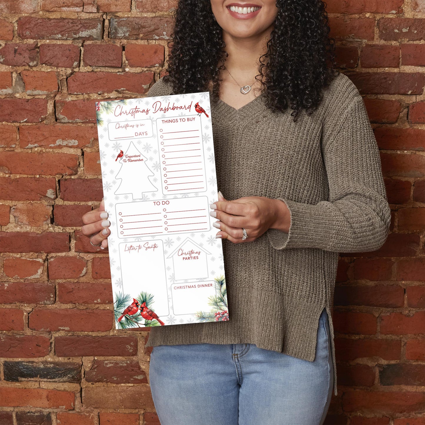 Classic Cardinals Christmas Dashboard | 8x16