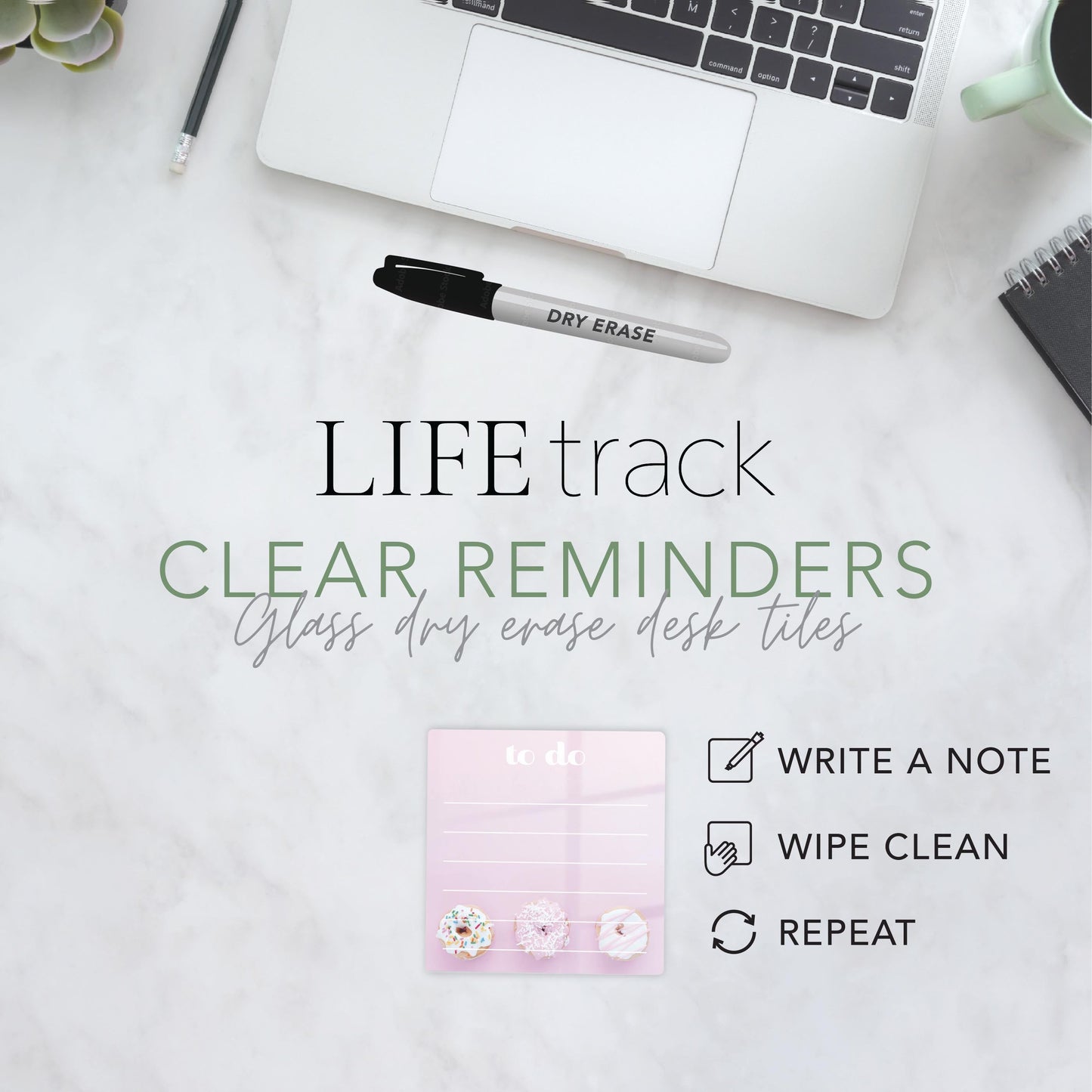 Retro Pastel Notes Pink Donuts | 4x4