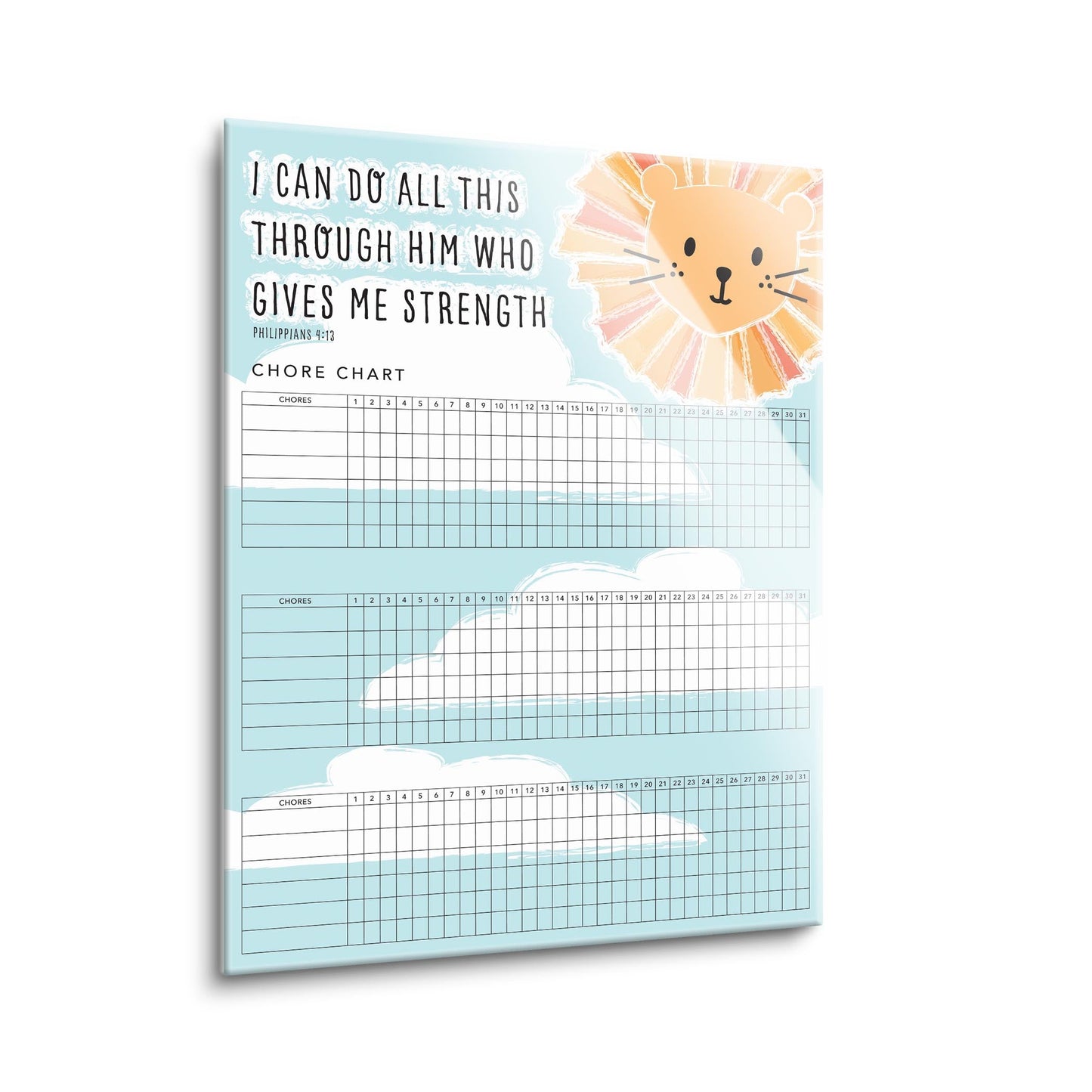 Children's Lion Sun Habit Tracker | 12x16