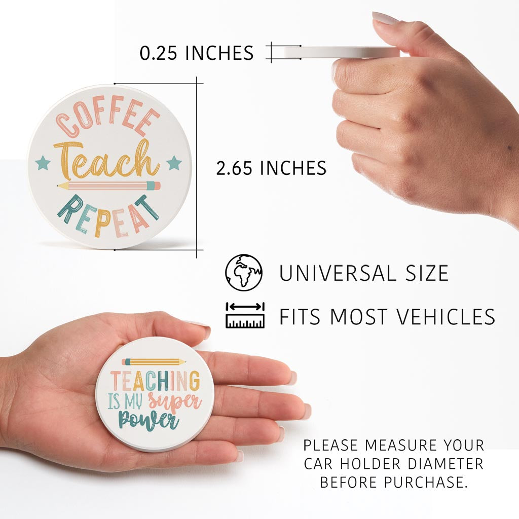 Pastel Coffee Teach Repeat Super Power | 2.65x2.65
