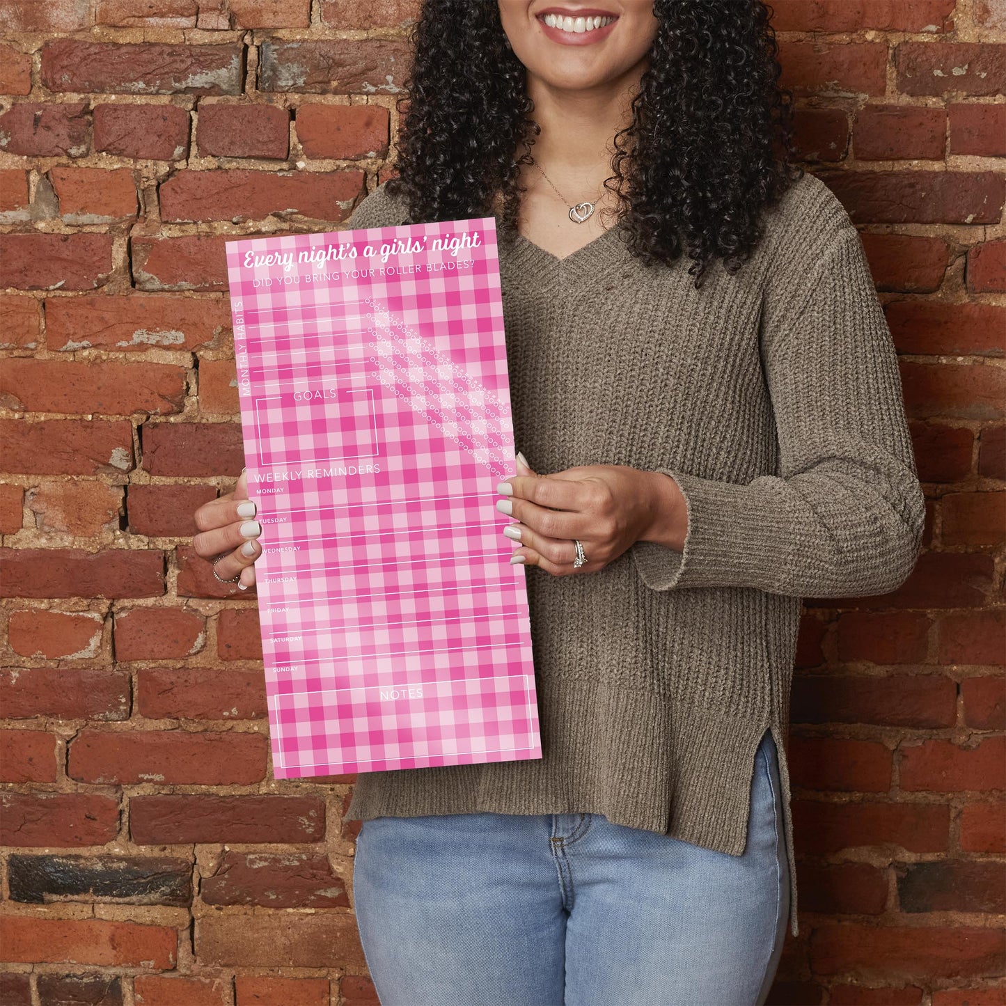 Pink Dream Checkered Habit Tracker Girls' Night | 8x16