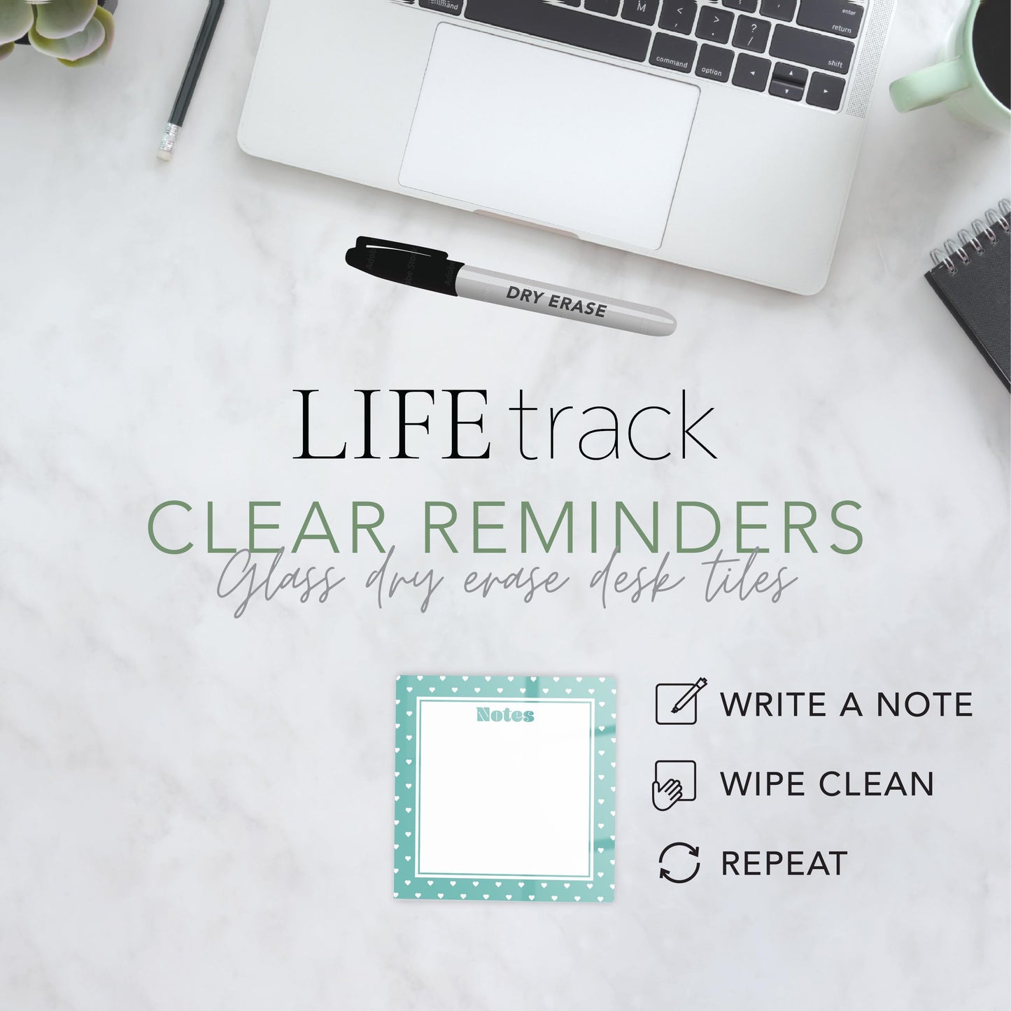 Valentine's Reminder Blue Hearts Notes | 4x4