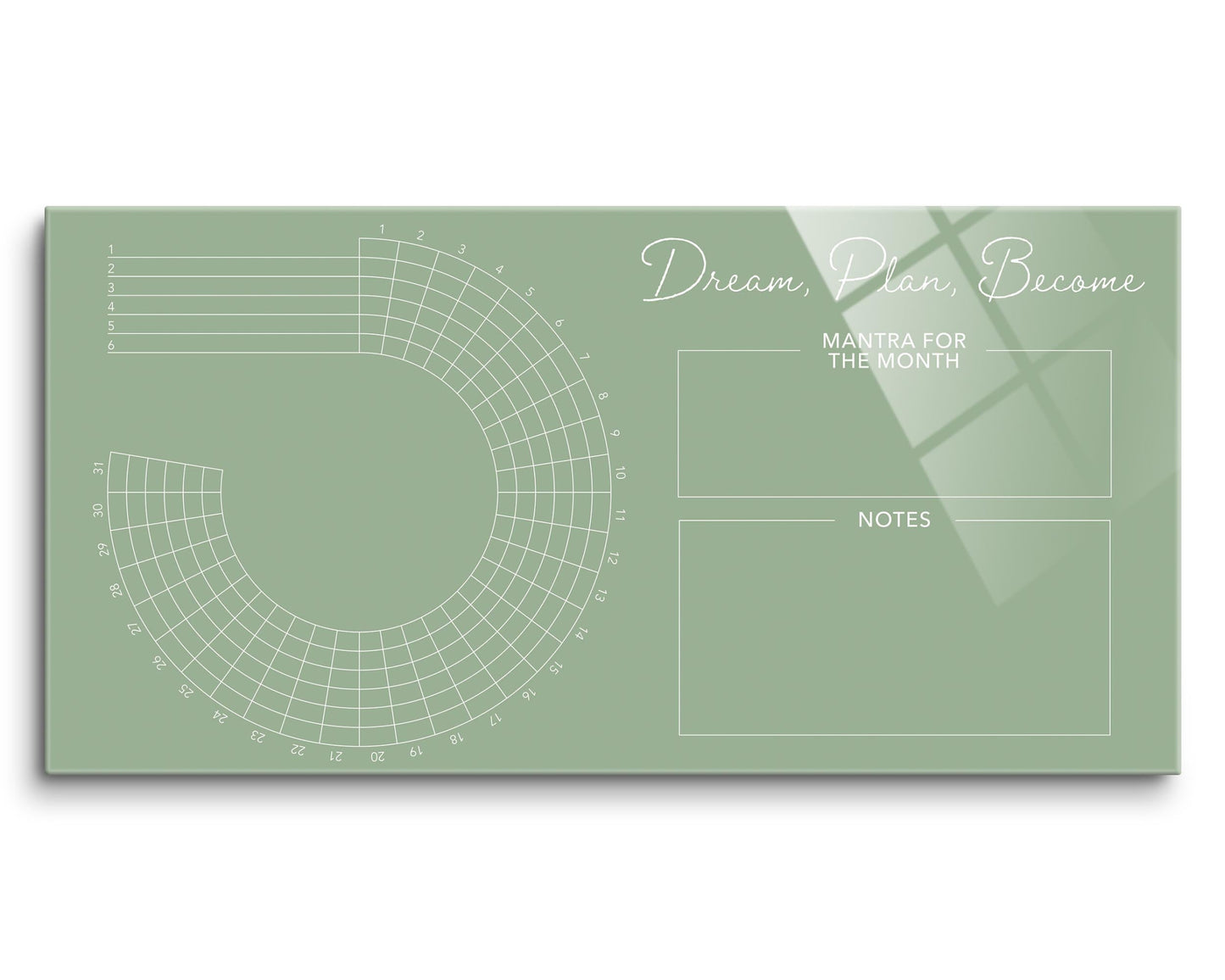 Minimalistic Sage Green Self Care Habit Tracker | 16x8