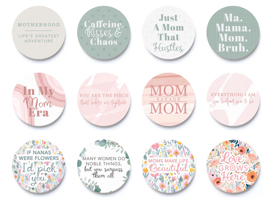 Mom Round Coaster Pre-Pack | 48 Pieces