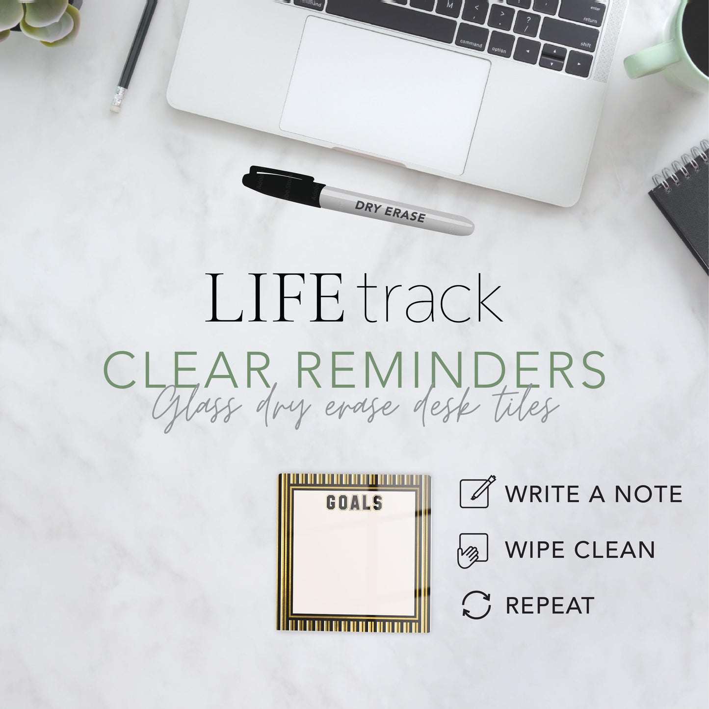 Graduation Reminders Gold Stripe Goals | 4x4