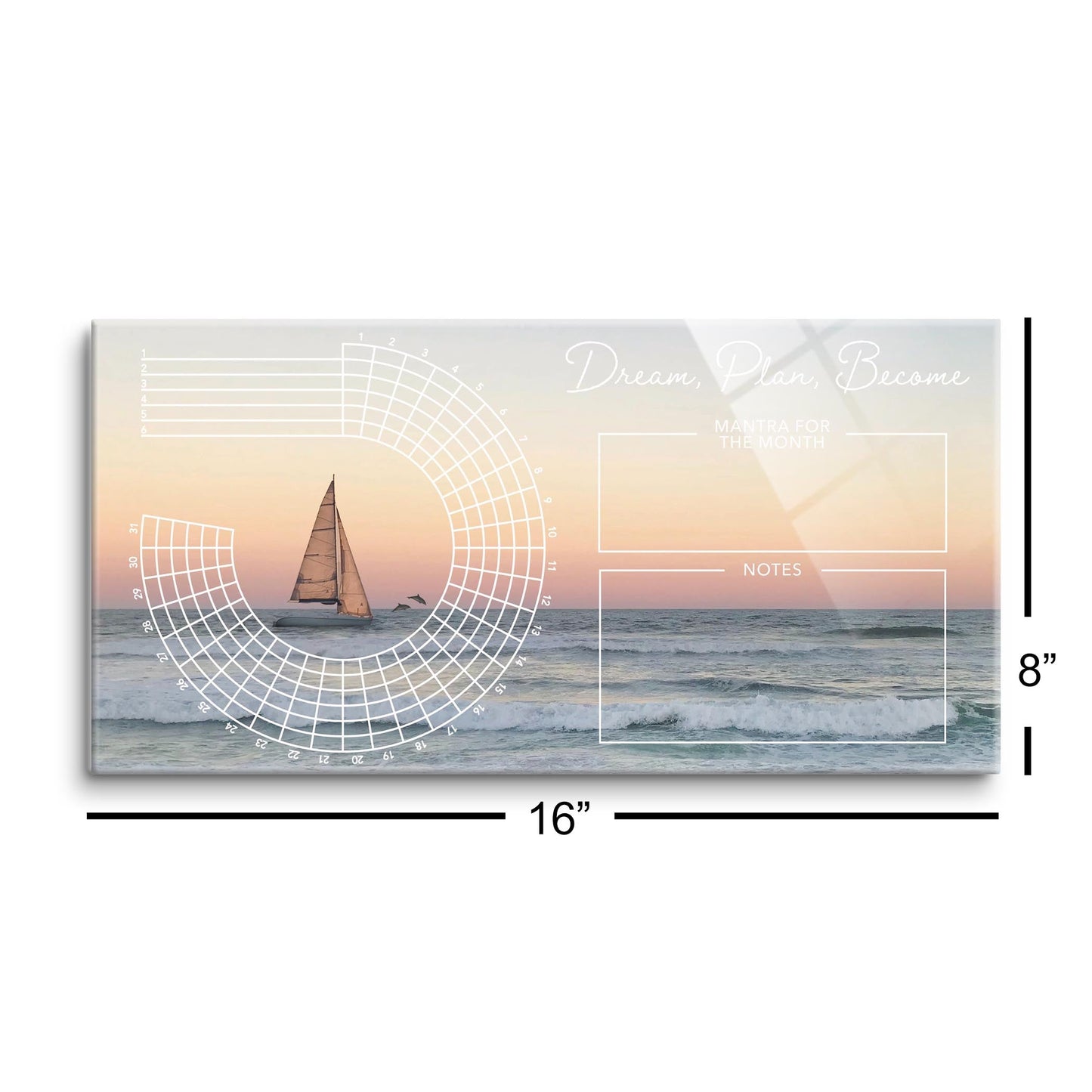 Sunset Saliboat Dream Plan Become Habit Tracker | 16x8
