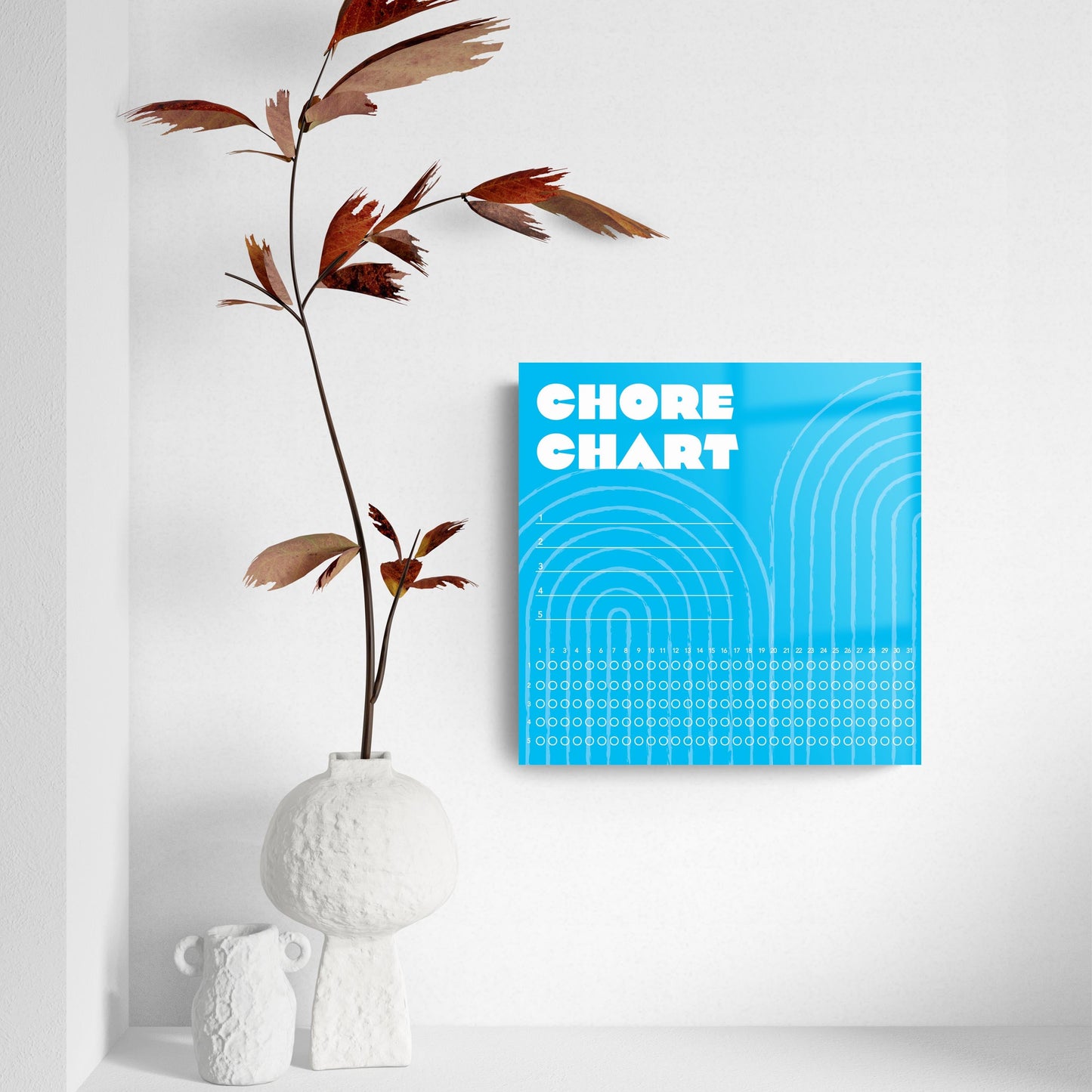 Neon Blue Chore Chart | 8x8