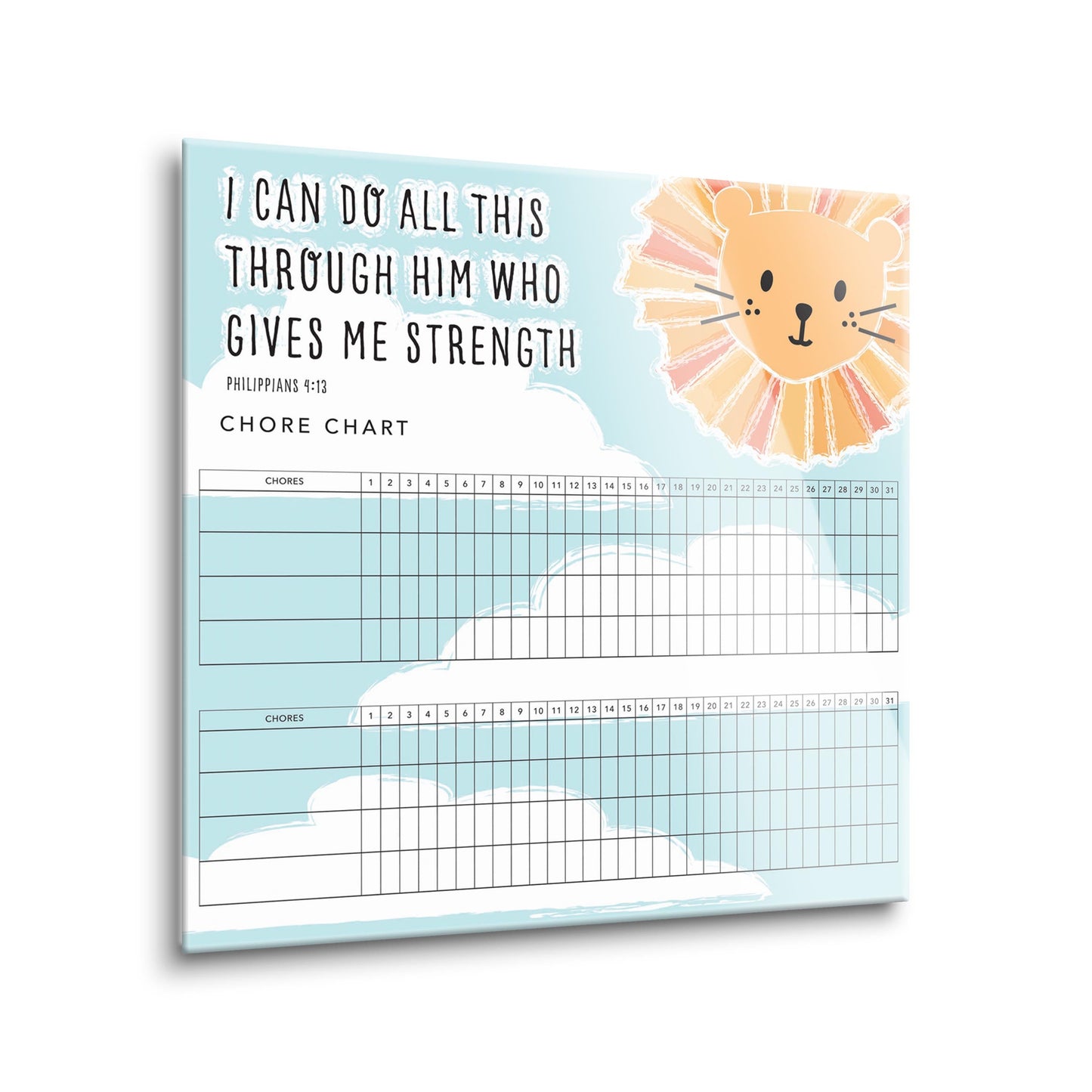 Children's Lion Sun Habit Tracker | 8x8