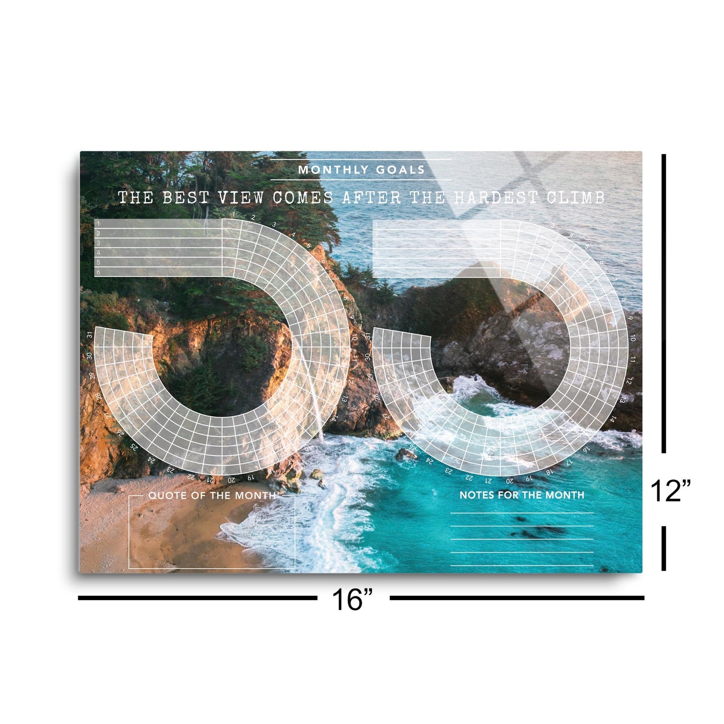 Mountain Beach Habit Tracker The Best View | 16x12