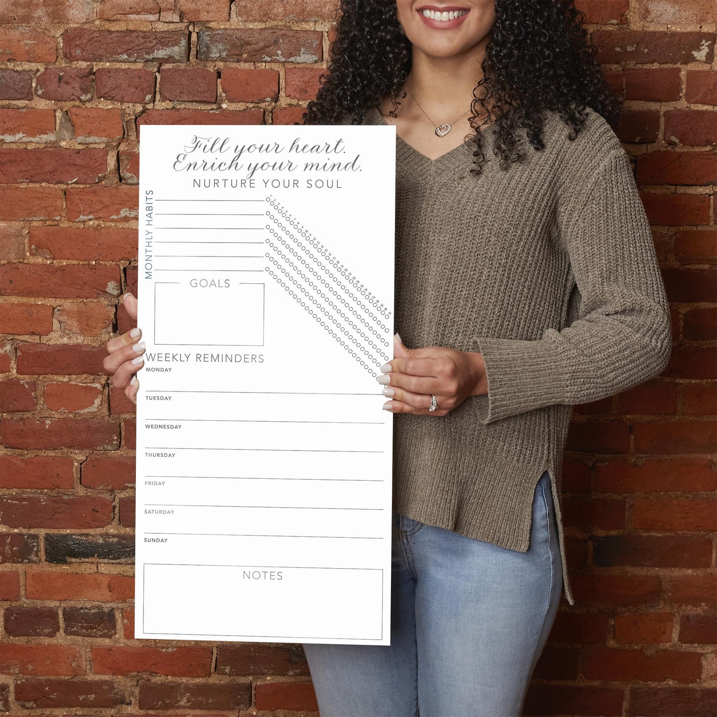 Minimalistic White Nurture Your Soul Habit Tracker | 12x24