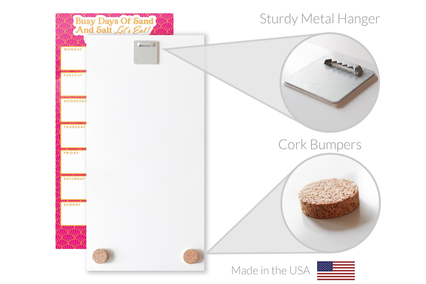 Coastal Sand And Salt Let's Eat Menu Pink | 8x16