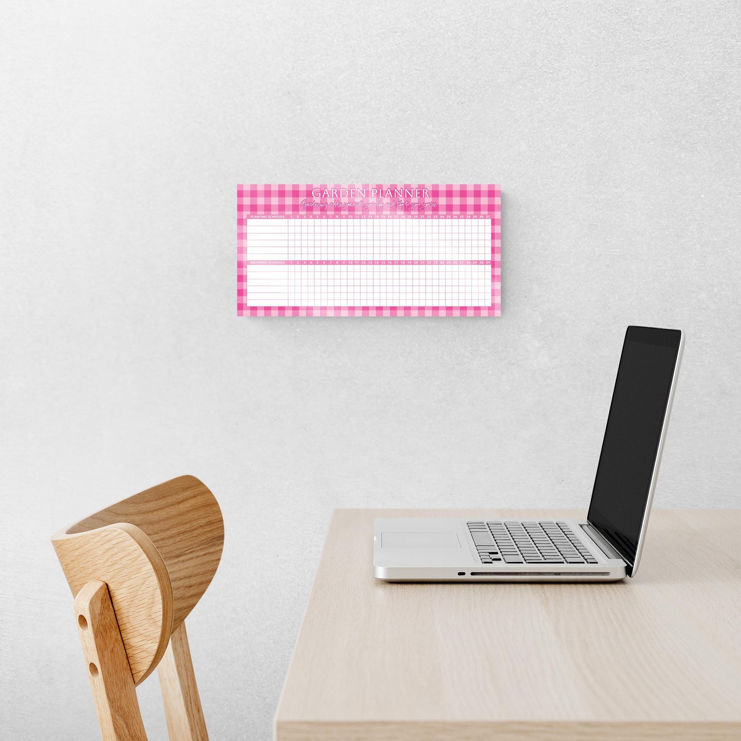 Garden Planner Pink Checker | 16x8