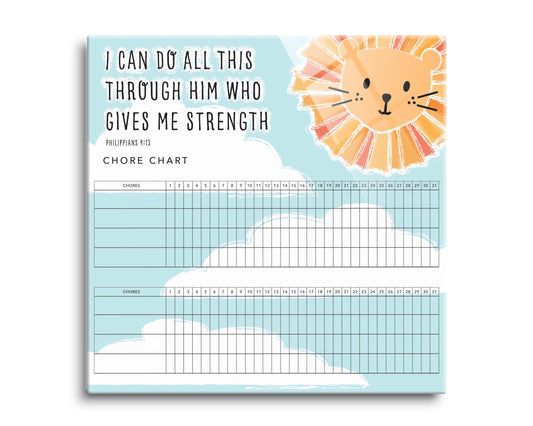 Children's Lion Sun Habit Tracker | 8x8