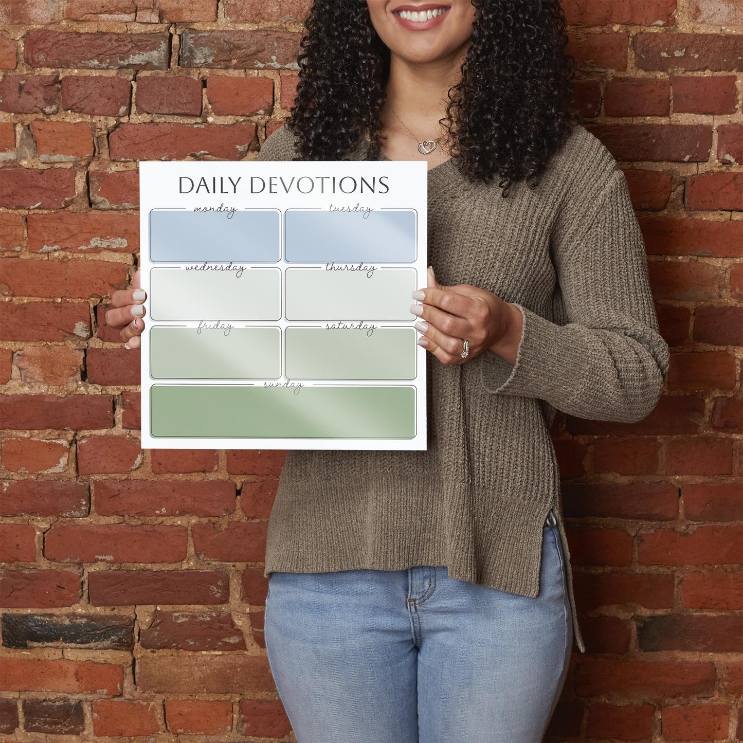 Minimalistic Green and Blue 7-Day Daily Devotions | 12x12