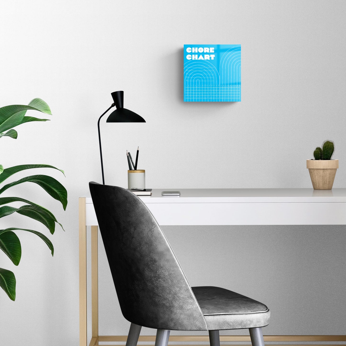 Neon Blue Chore Chart | 8x8