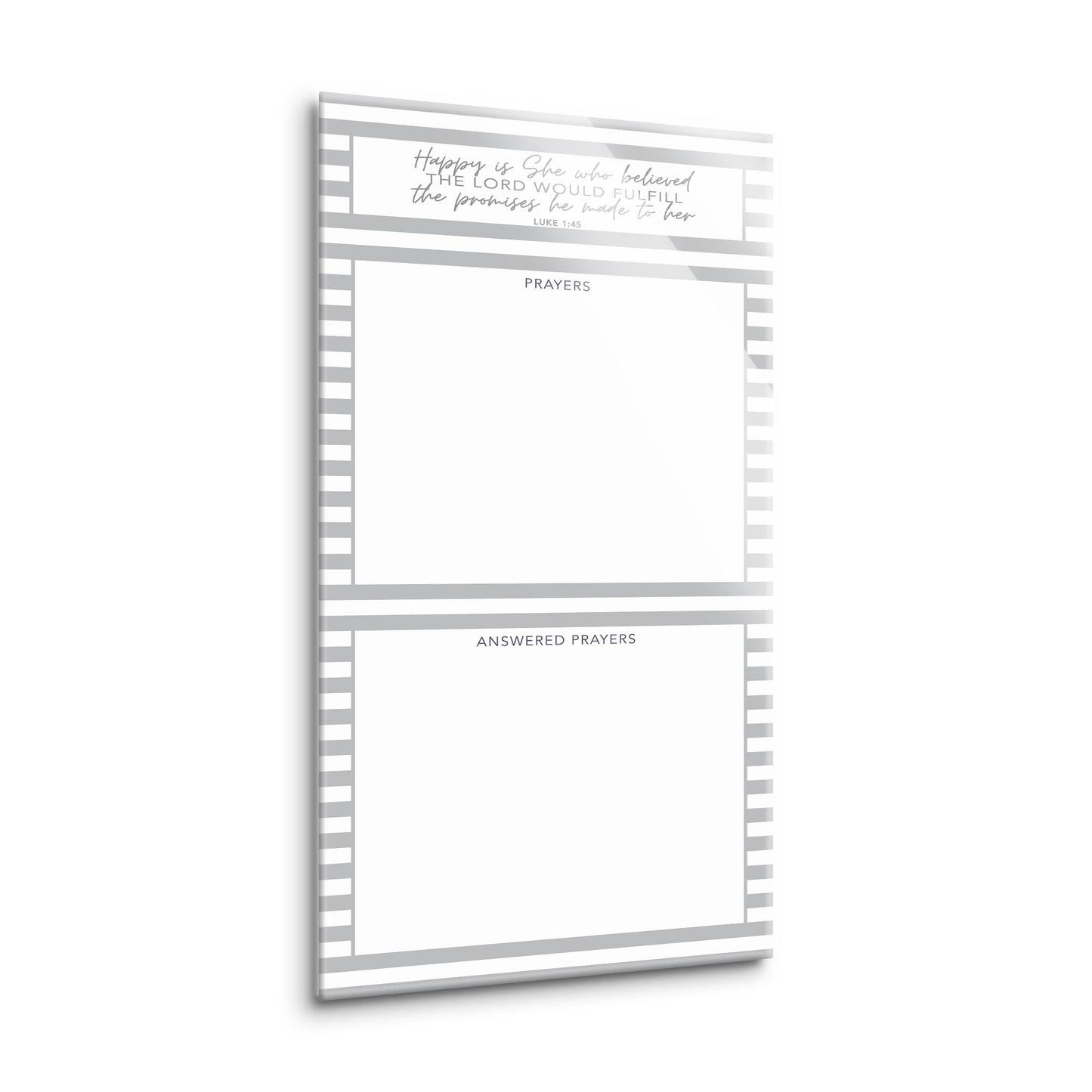 Gray Stripe Happy Is She Prayer Tracker | 8x16