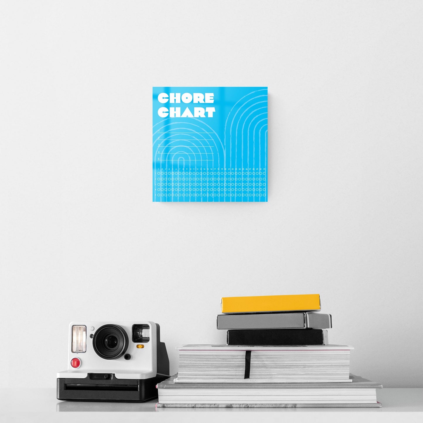 Neon Blue Chore Chart | 8x8