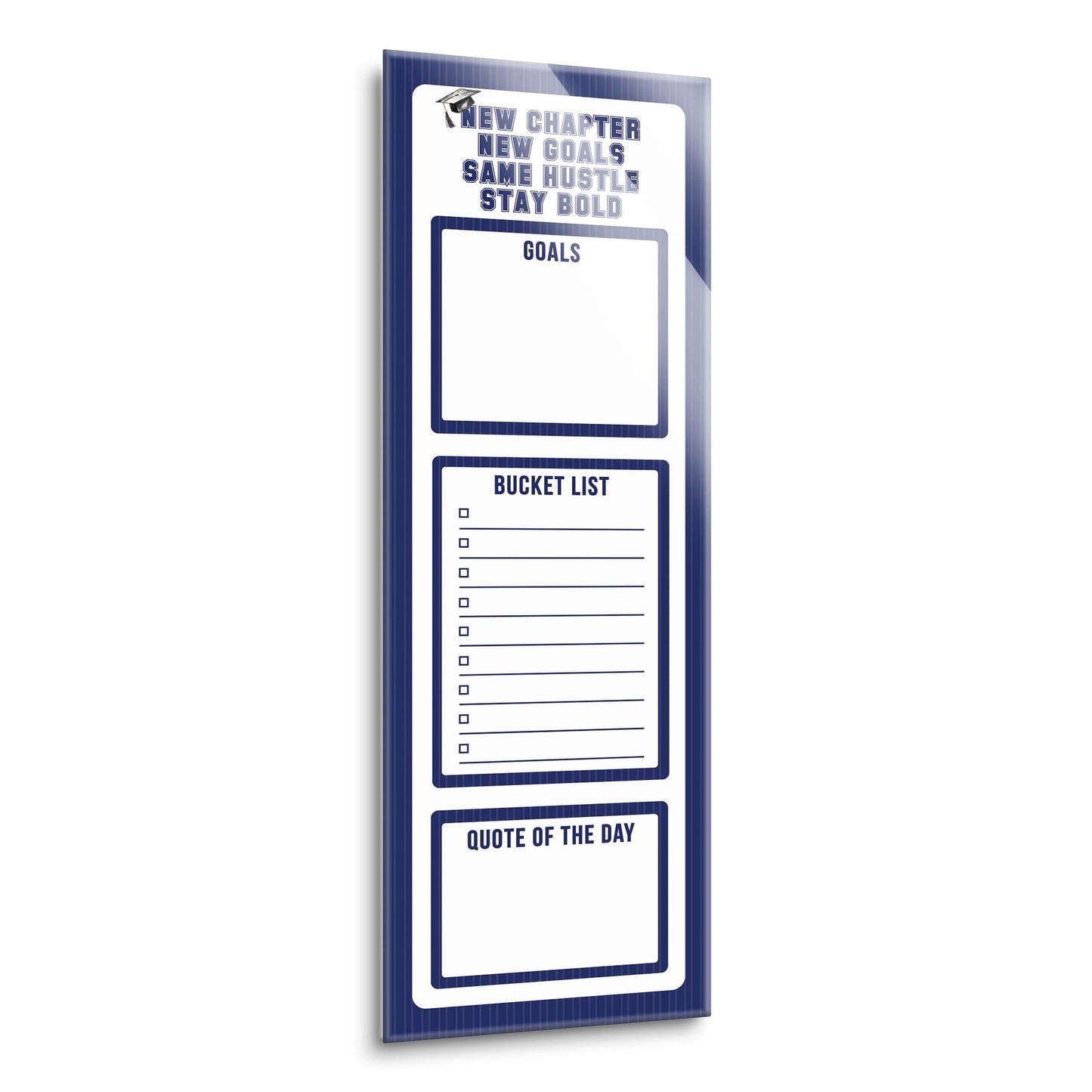 Graduation Tracker Navy Stripe Stay Bold | 8x24