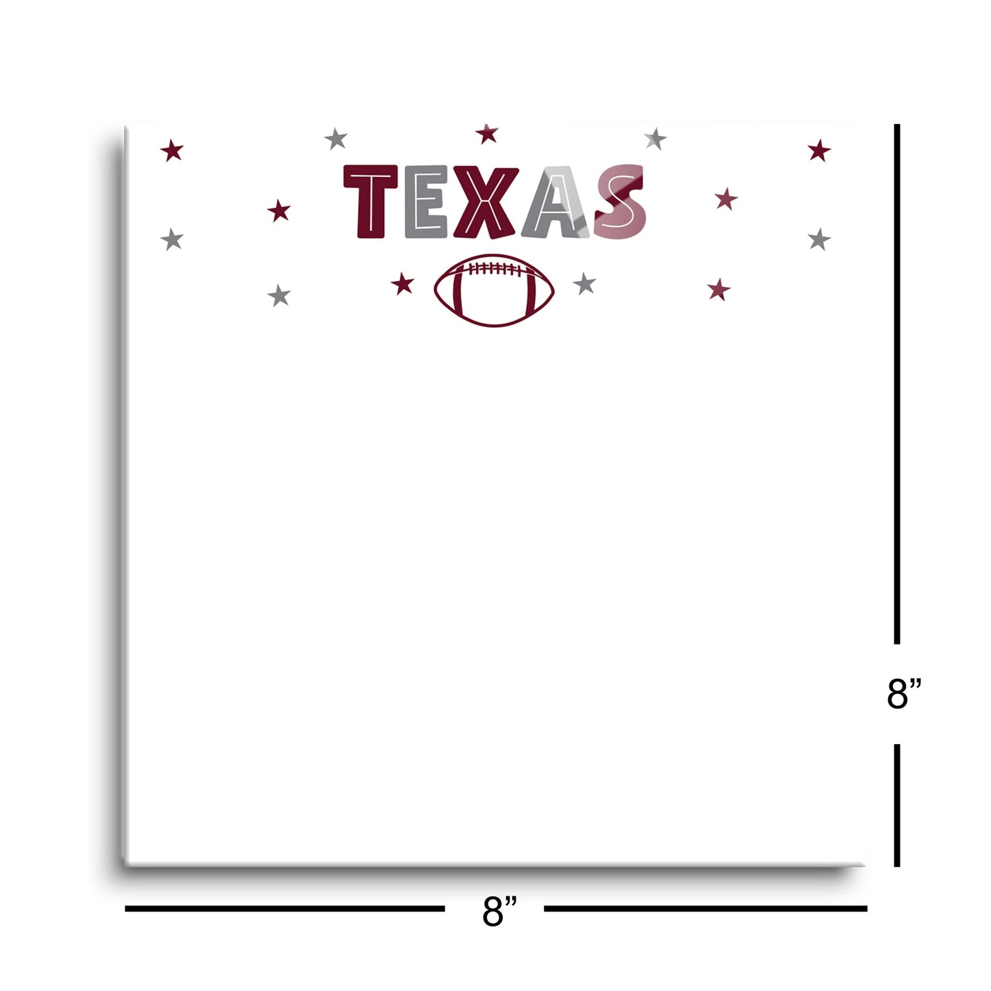 Clairmont & Co Game Day Stars Texas Note Board | 8x8