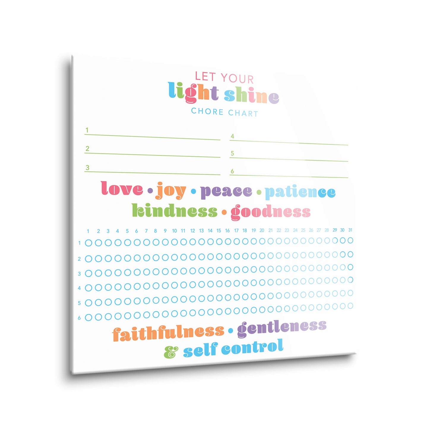 Children's Fruits of the Spirit Habit Tracker | 8x8