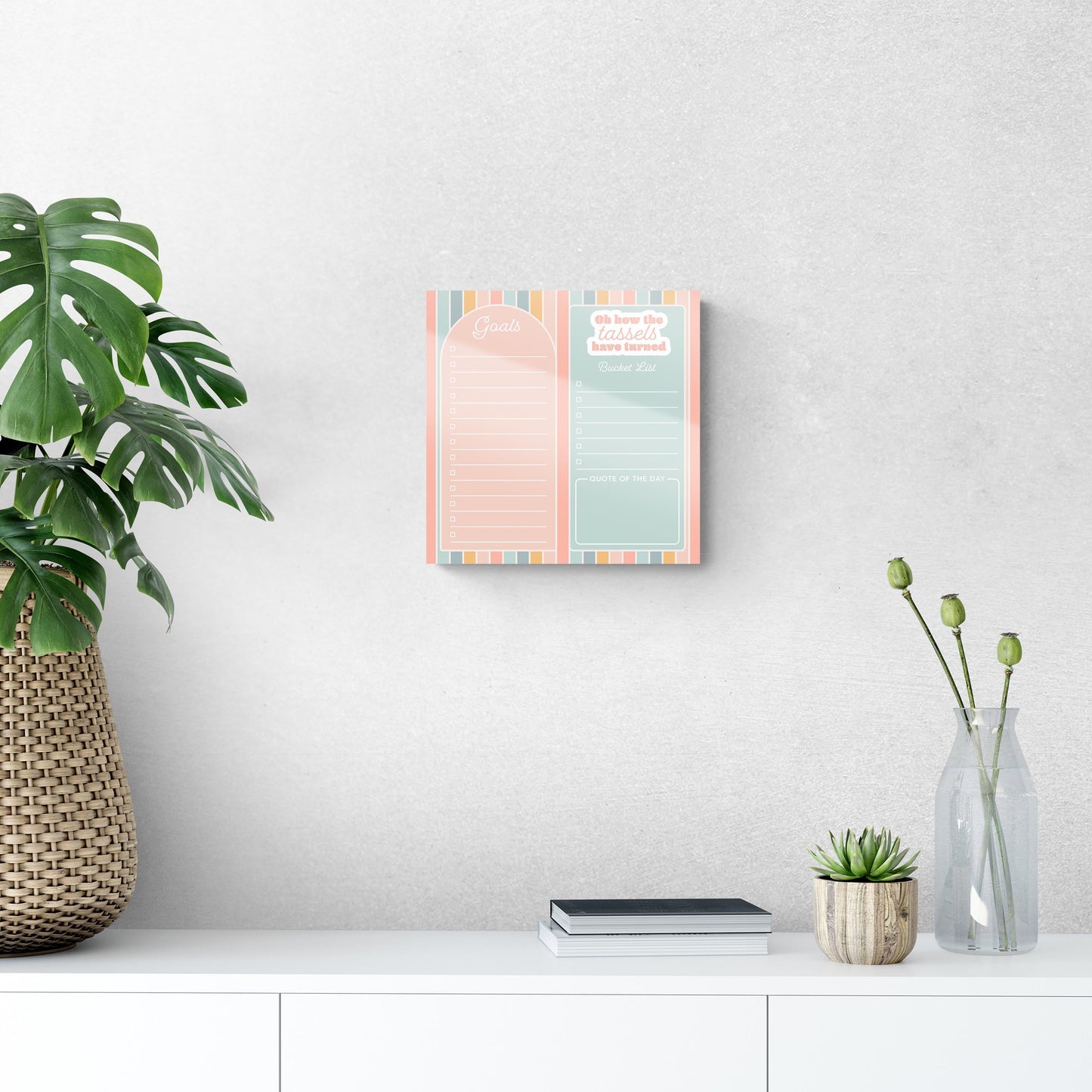 Graduation Tracker Pastel Stripe Tassels | 12x12