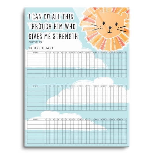 Children's Lion Sun Habit Tracker | 12x16